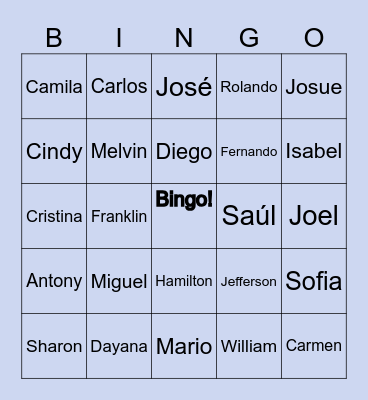 BINGO AMIGO Bingo Card