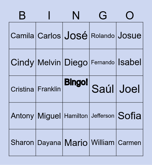 BINGO AMIGO Bingo Card