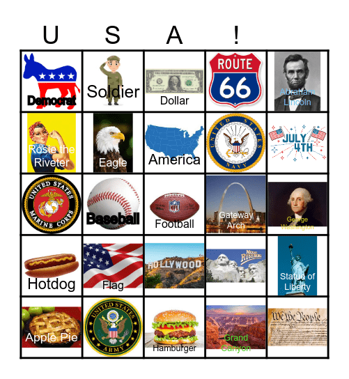 USA Bingo Card