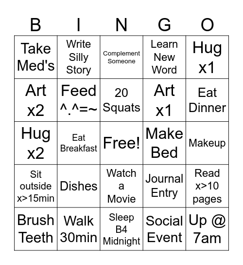 Daily Bingo Card