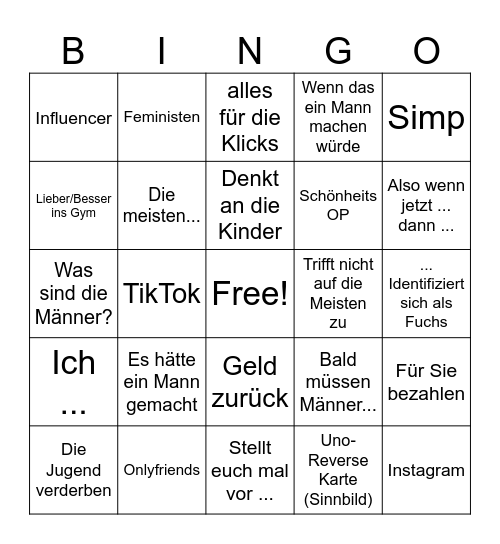 Weird Flex (Alles auf Spaß) Bingo Card