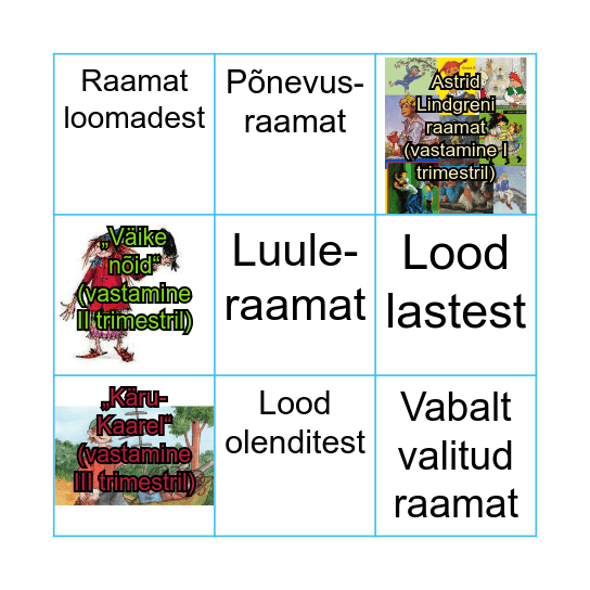 Lugemisbingo Card