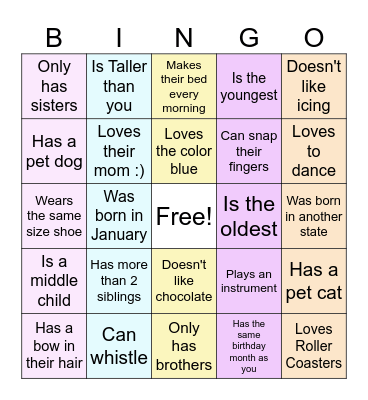 Heritage C2 Relay Bingo! Find Someone Who... Bingo Card