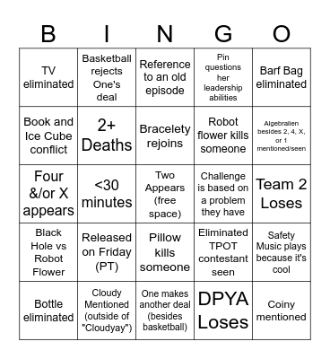 TPOT 13 Bingo!!! Bingo Card
