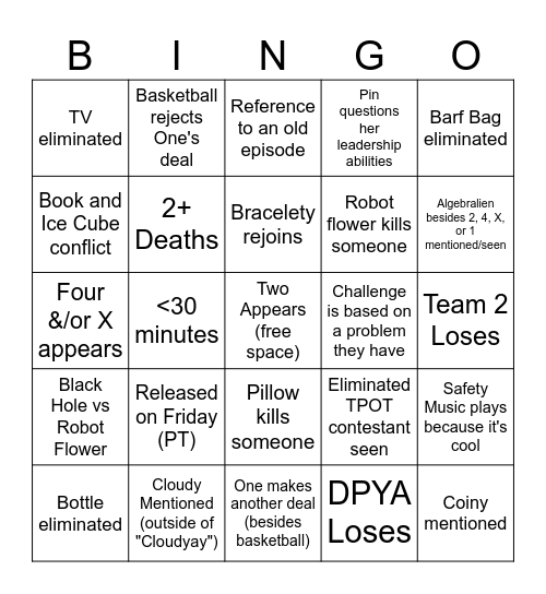 TPOT 13 Bingo!!! Bingo Card