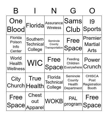 Bokey Back 2 School Bash  Bingo Card