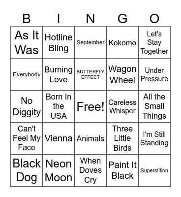 Boys Bingo #1 Bingo Card
