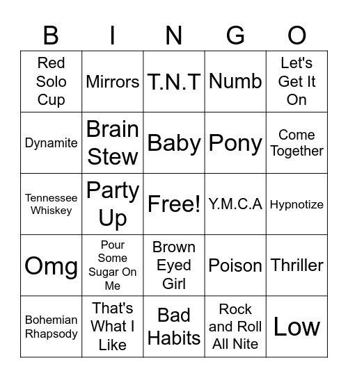 Boys Bingo #2 Bingo Card