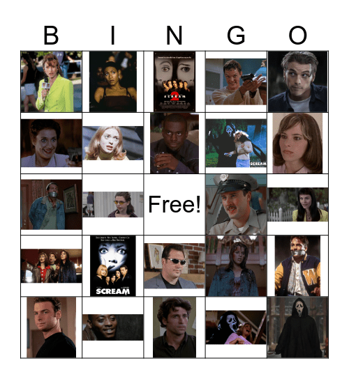 Scream Bingo Card