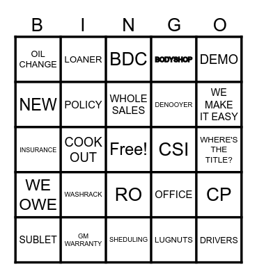 GIRL'S NIGHT BINGO Card