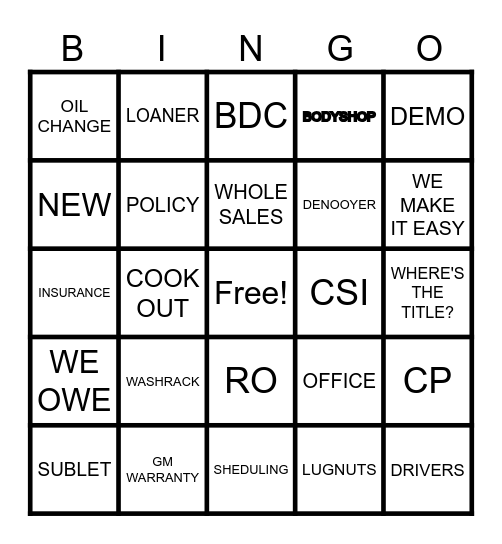 GIRL'S NIGHT BINGO Card