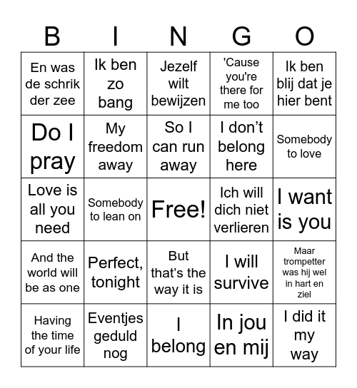 Doorzing Bingo Card