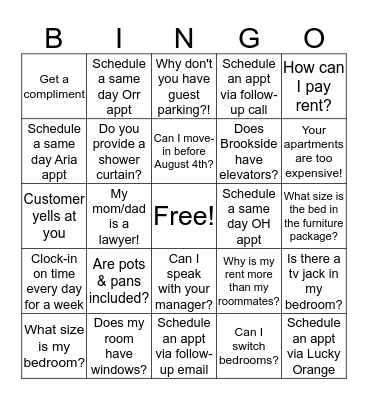 SALES BINGO Card