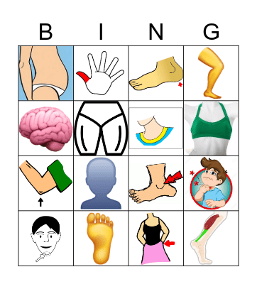 Lichaamsdelen - BINGO 1 Bingo Card