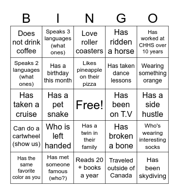 BINGO Card