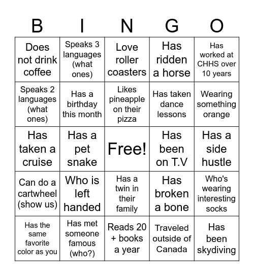 BINGO Card