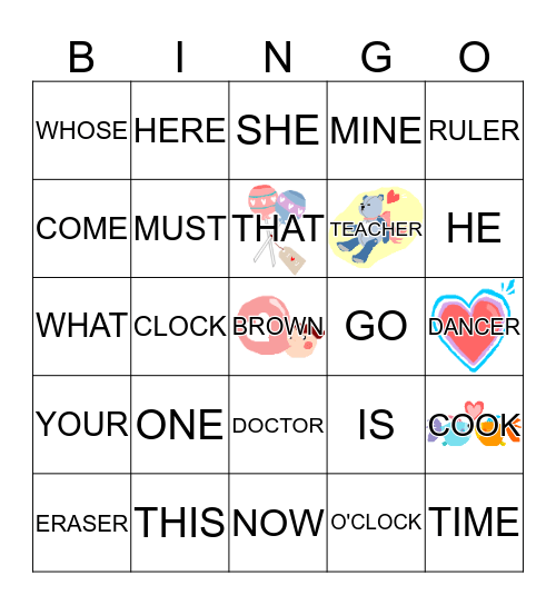 Cinderella Bingo Card
