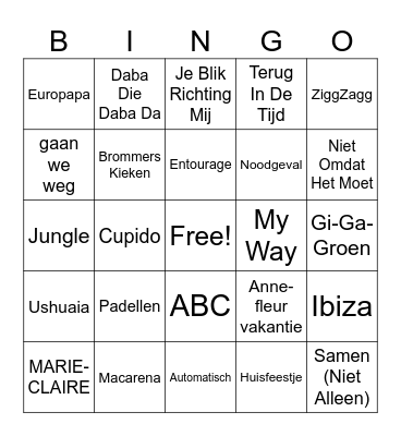 MUZIEK Bingo Card