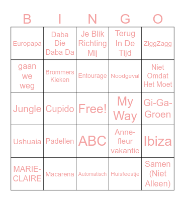 MUZIEK Bingo Card