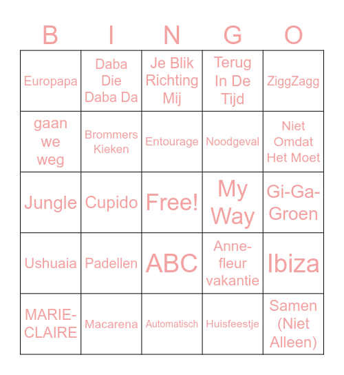 MUZIEK Bingo Card