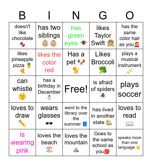 Find someone who... Bingo Card