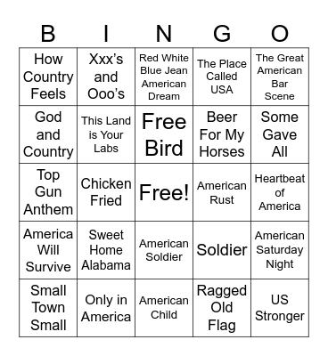 'MERICA Bingo Card