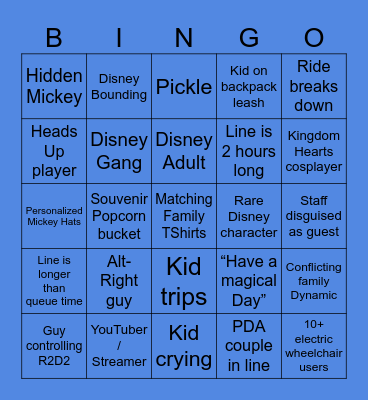 Disney Bingo Card