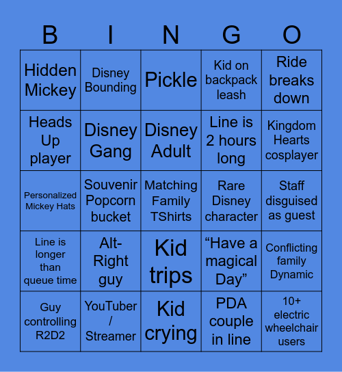 Disney Bingo Card