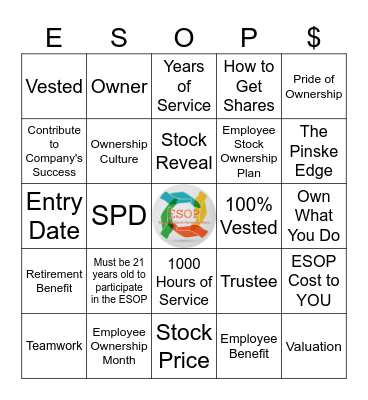 ESOP Month - Oct. 2024 Bingo Card