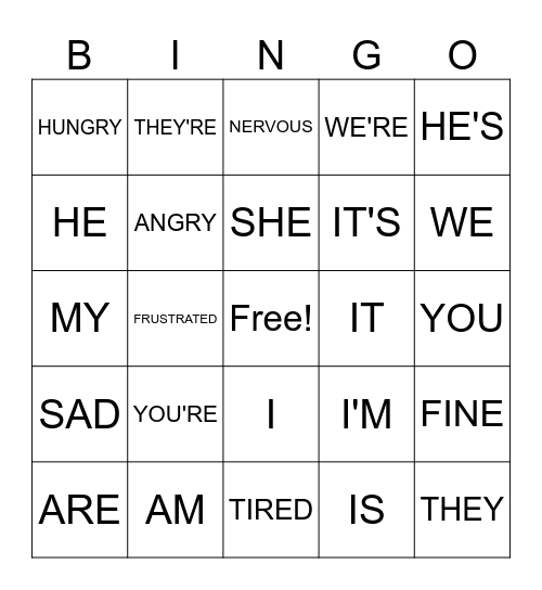 TO BE Bingo Card