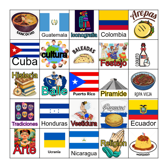 Loteria Cultural Bingo Card