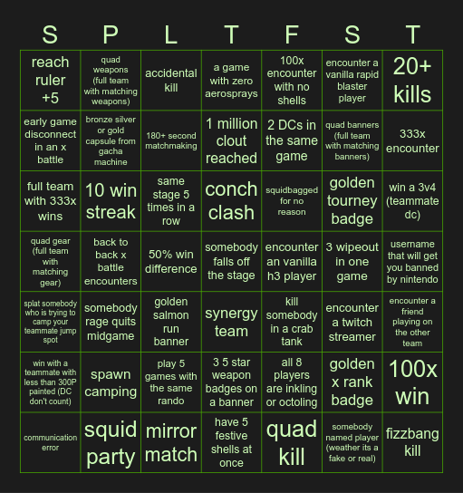 final fest bingo Card