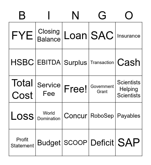 STEMCELL Finance Team Bingo Card