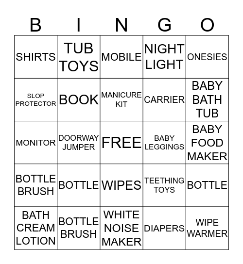 BABY BOY CORCORAN Bingo Card
