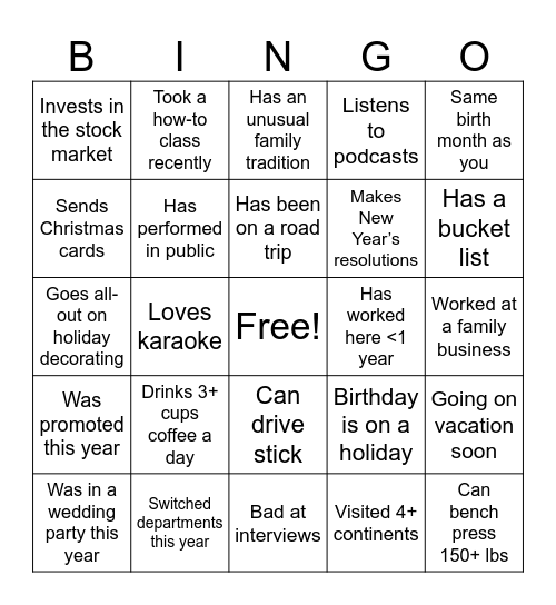 Belonging Week Bingo Card