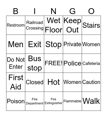 Community Sign Bingo  Bingo Card