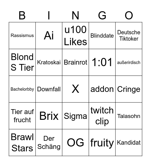lasui Bingo Card