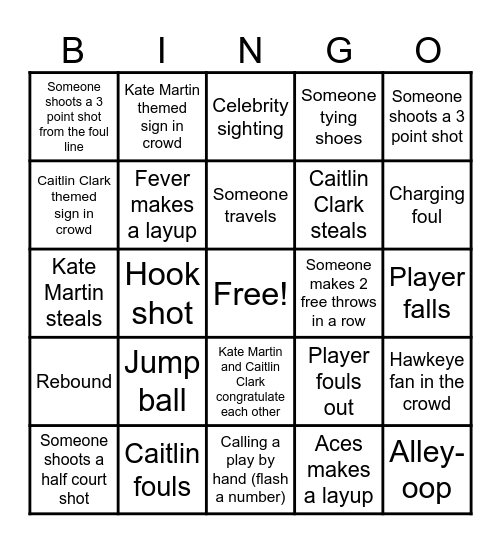 Fever Watch Party Bingo Card