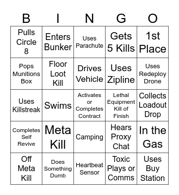 Marley WZ Bingo Card