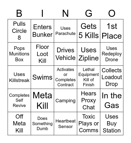 Marley WZ Bingo Card