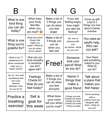 Anger Bingo! Bingo Card