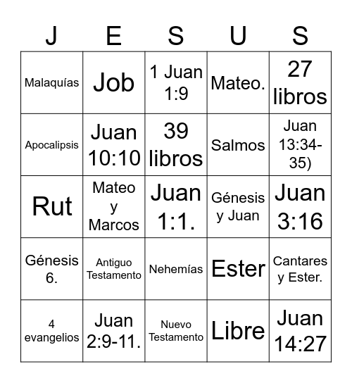 Variado Bingo Card