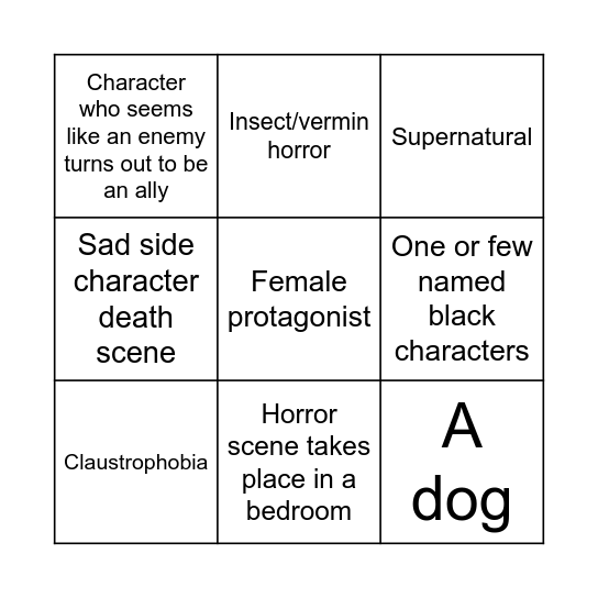 Grady Hendrix Book Bingo Card