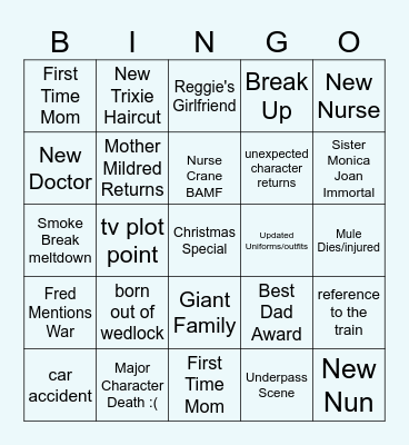 Call the Midwife Bingo Card