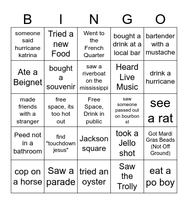 CASSIE'S NOLARETTE BINGO BONANZA Bingo Card