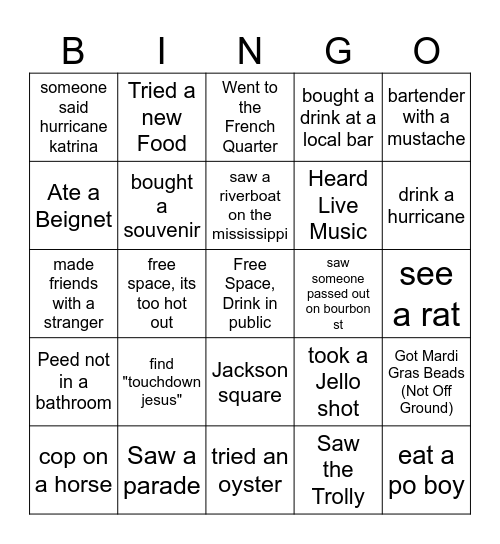 CASSIE'S NOLARETTE BINGO BONANZA Bingo Card