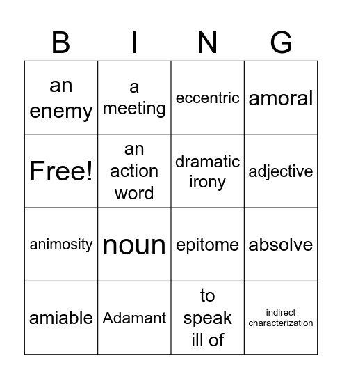 Chapter 1 Bingo Card