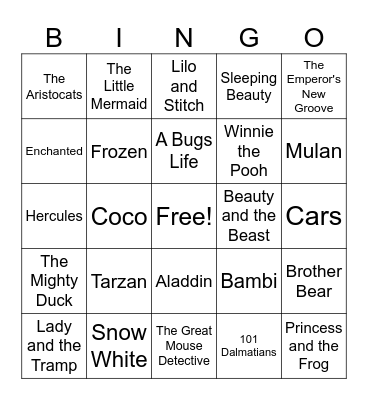 Disney 2024 Bingo Card