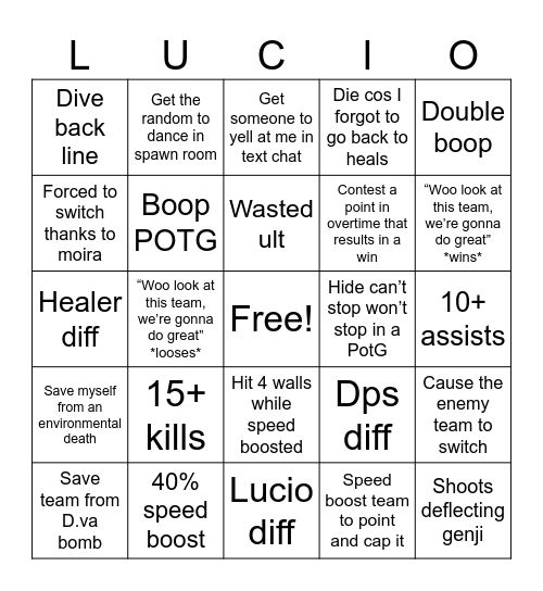 Lucio Bingo Card