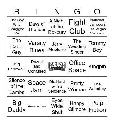90s Movie Music Bingo Card